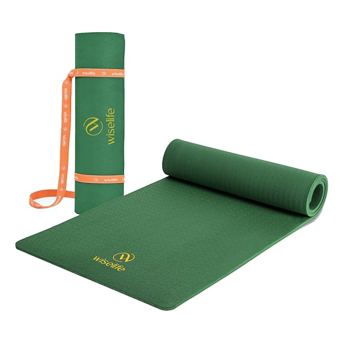WiseLife Classic Eco-TPE 10 MM Yoga Mat with Yoga Strap for Men & Women - Image 4